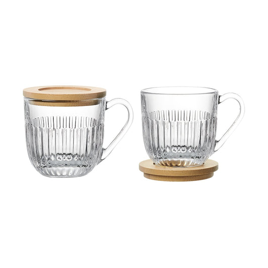 La Rochère Ouessant mugg med lock/fat 2-pack Transparent