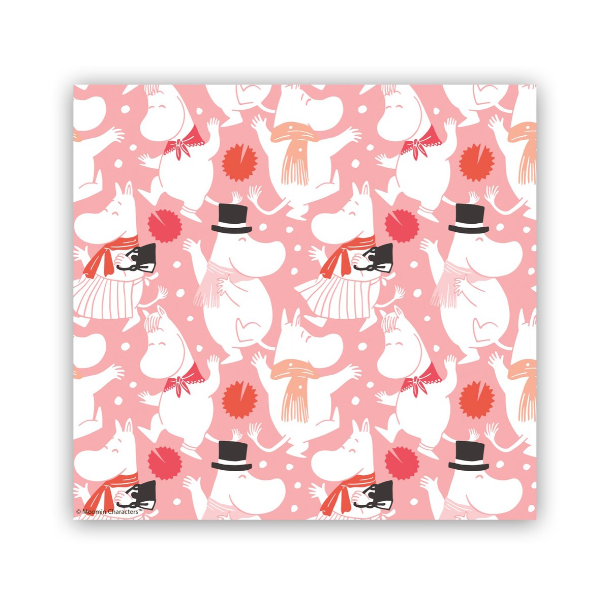 Opto Design Moomin celebration servett 33x33 cm 20-pack Vit-rosa