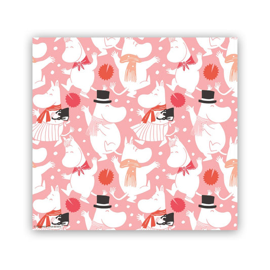 Opto Design Moomin celebration servett 33x33 cm 20-pack Vit-rosa