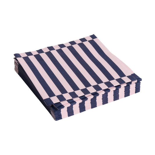 HAY Pattern Dinner Stripe servett 40x40 cm 20-pack Light pink-dark blue pillar