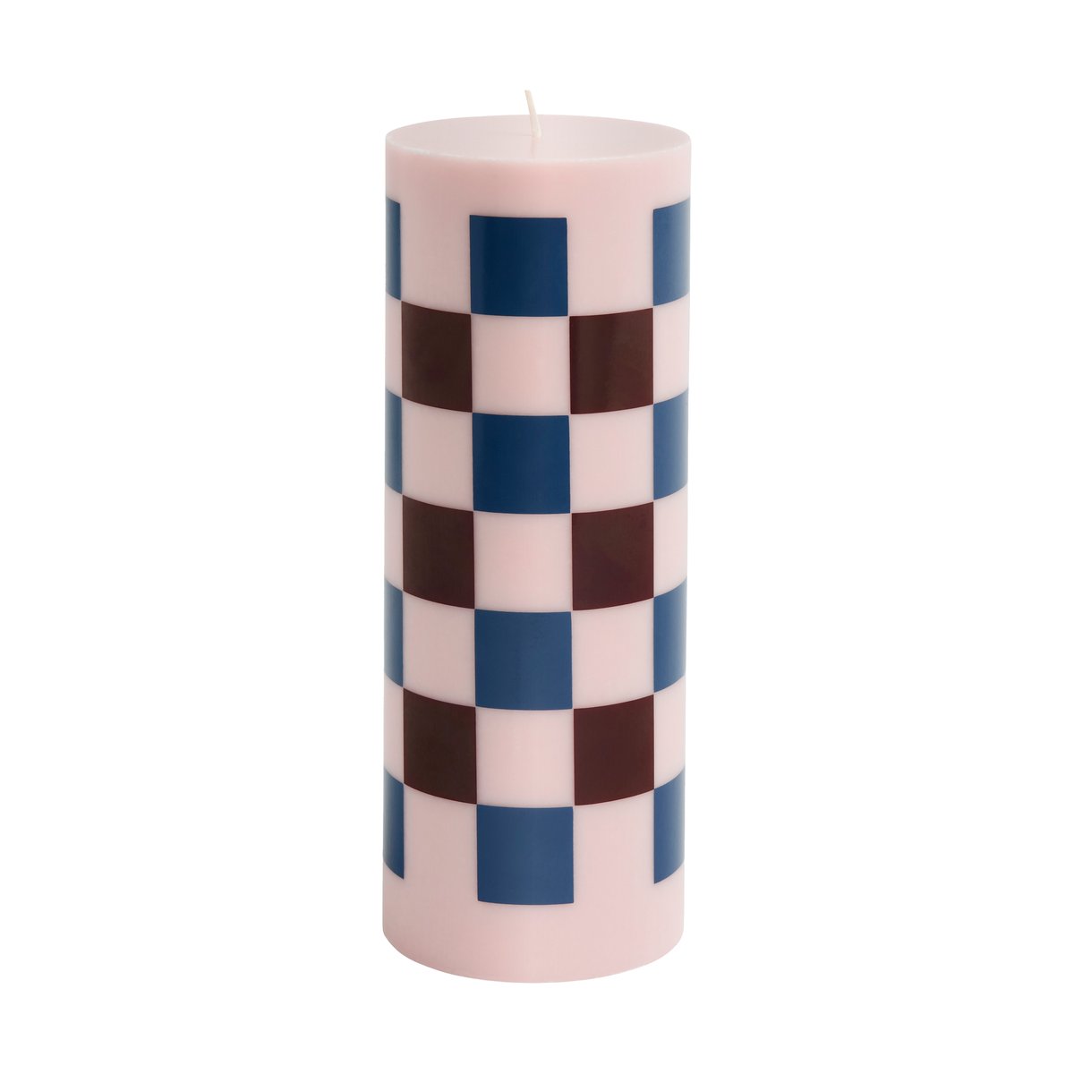 HAY Column Candle blockljus large 25 cm Pink-bordeaux-dark blue check