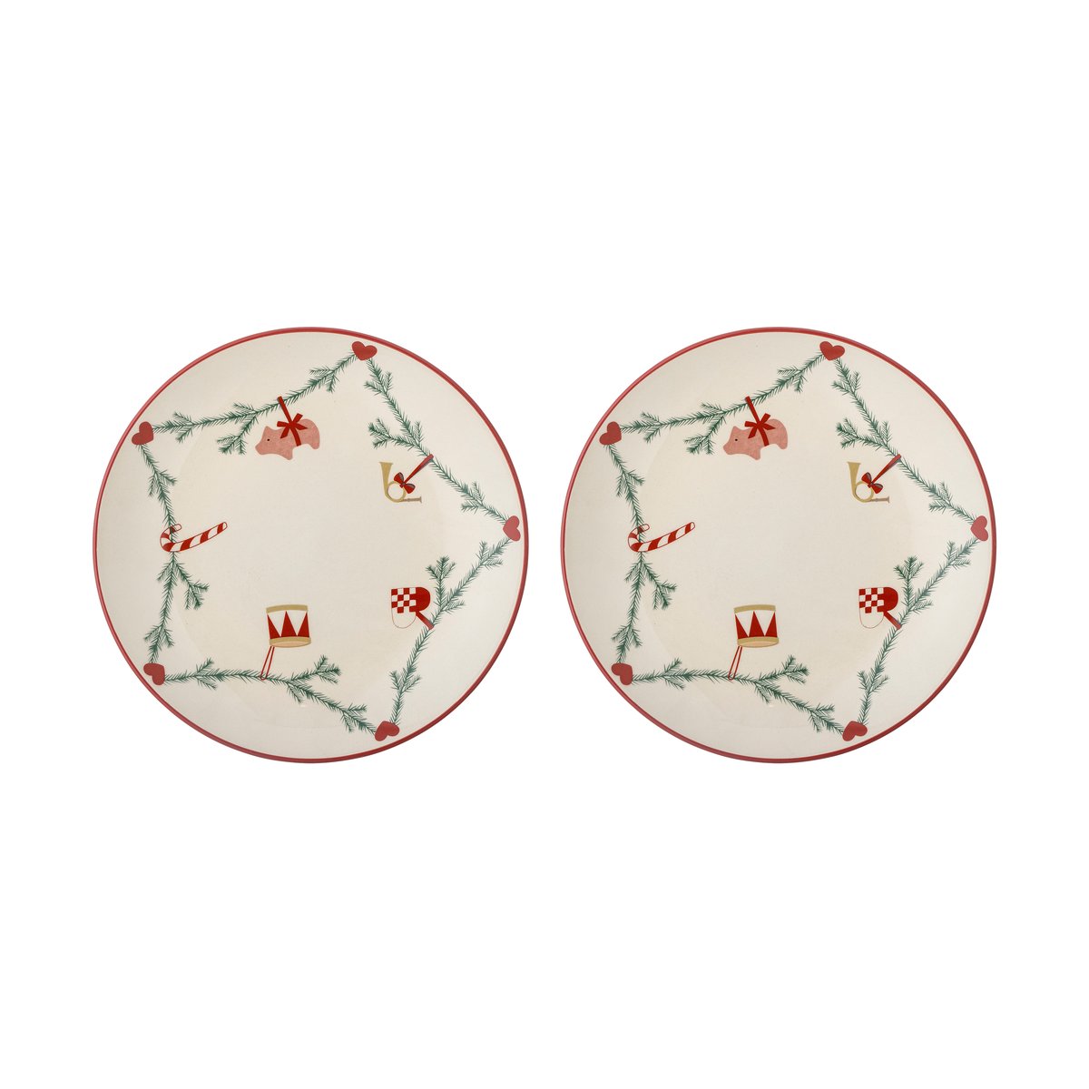 Bloomingville Yule tallrik Ø25,5 cm 2-pack Vit