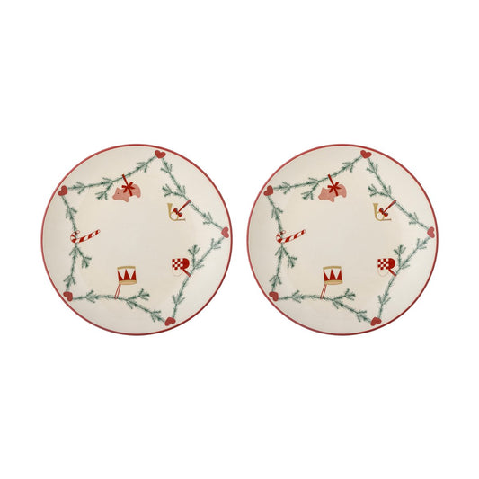 Bloomingville Yule tallrik Ø25,5 cm 2-pack Vit