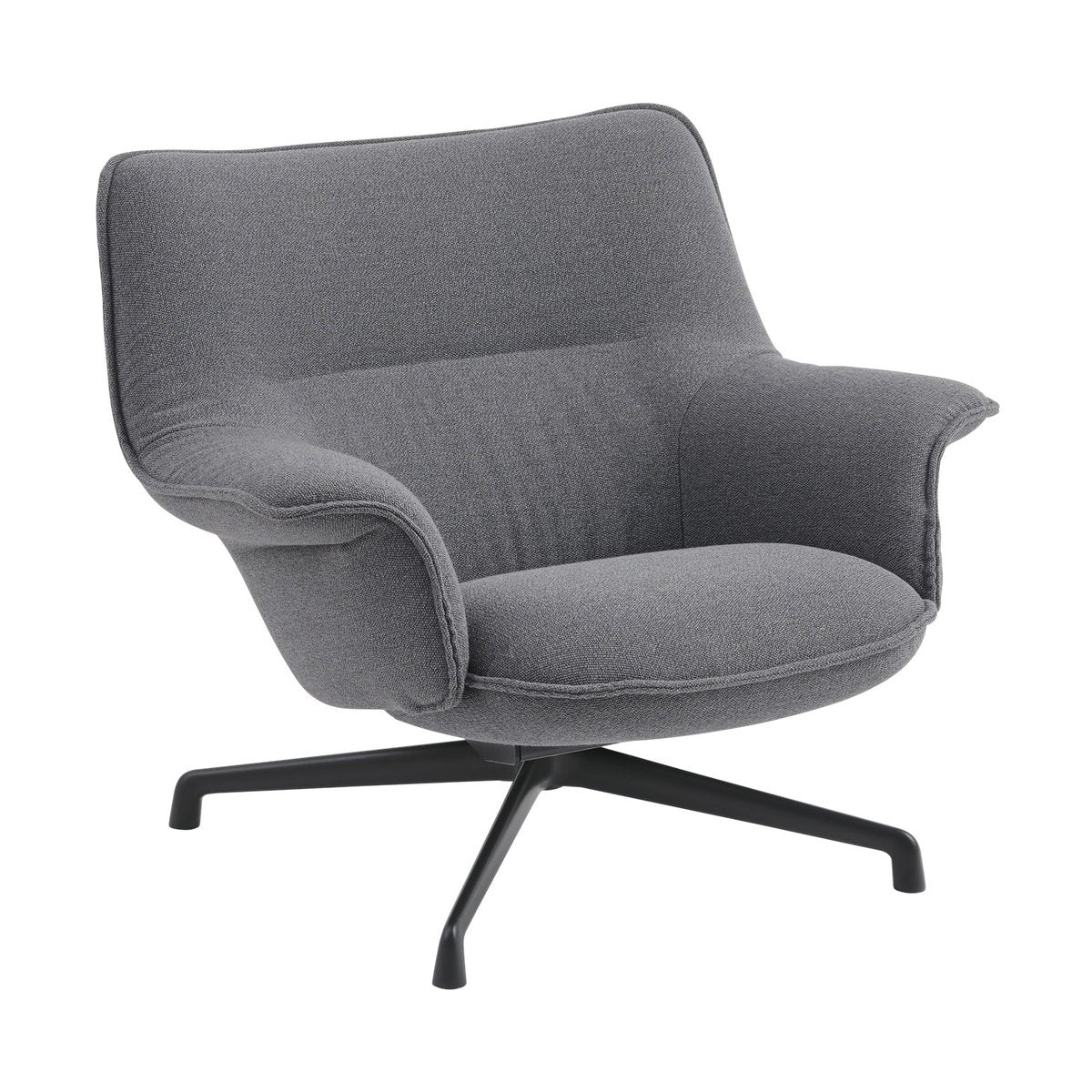 Muuto Doze fåtölj låg swivel base Ocean 80-anthracite black