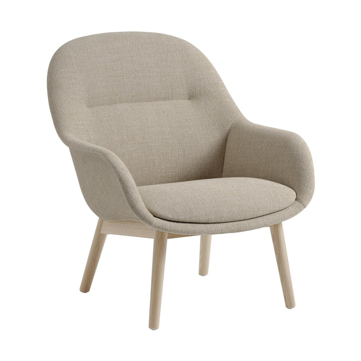 Muuto Fiber Lounge fåtölj med ekben Ecriture 240-grey