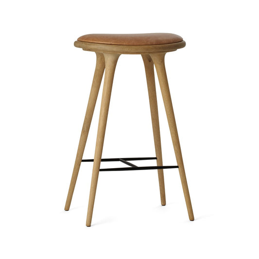 Mater High stool barpall hög 74 cm läder natur, såpat ekstativ