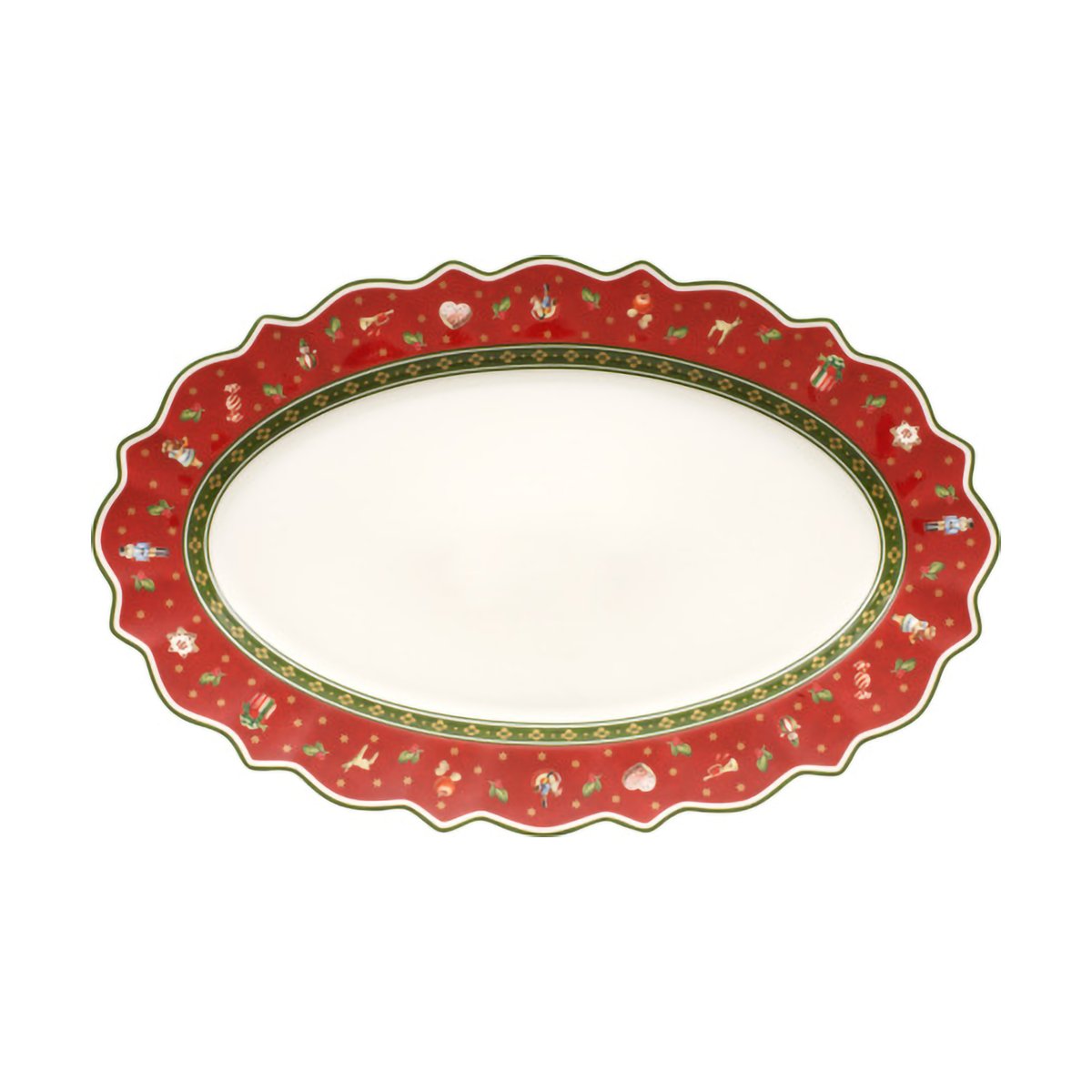 Villeroy & Boch Toy´s Delight serveringsfat oval 31x50 cm Vit-röd