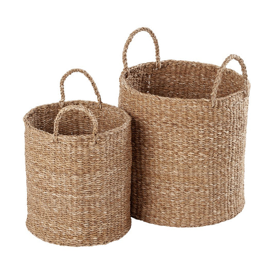 Dixie Esther cylinder förvaringskorg med handtag 2-pack Natural