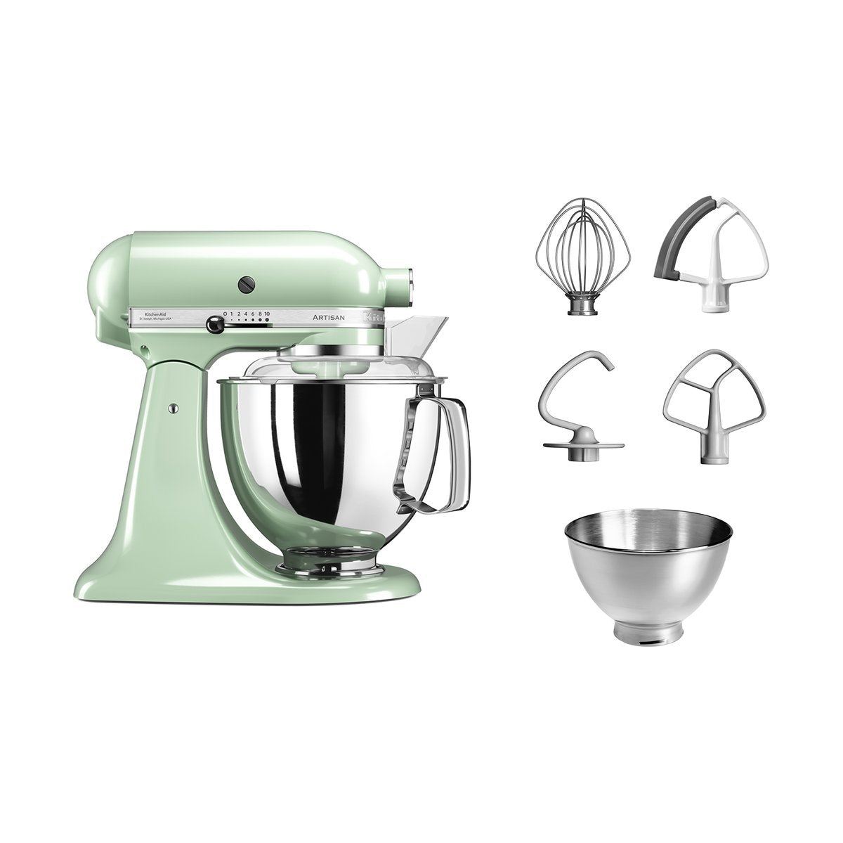 KitchenAid Artisan 5KSM175 köksmaskin med extra tillbehör 4,8 L Pistachio