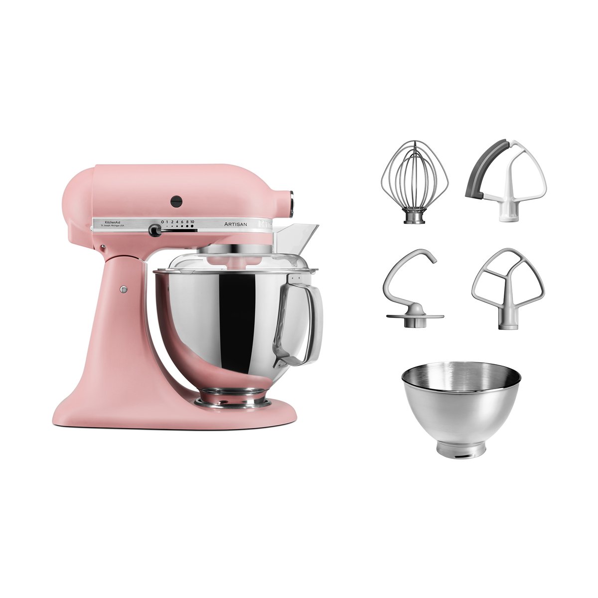 KitchenAid Artisan 5KSM175 köksmaskin med extra tillbehör 4,8 L Dried rose