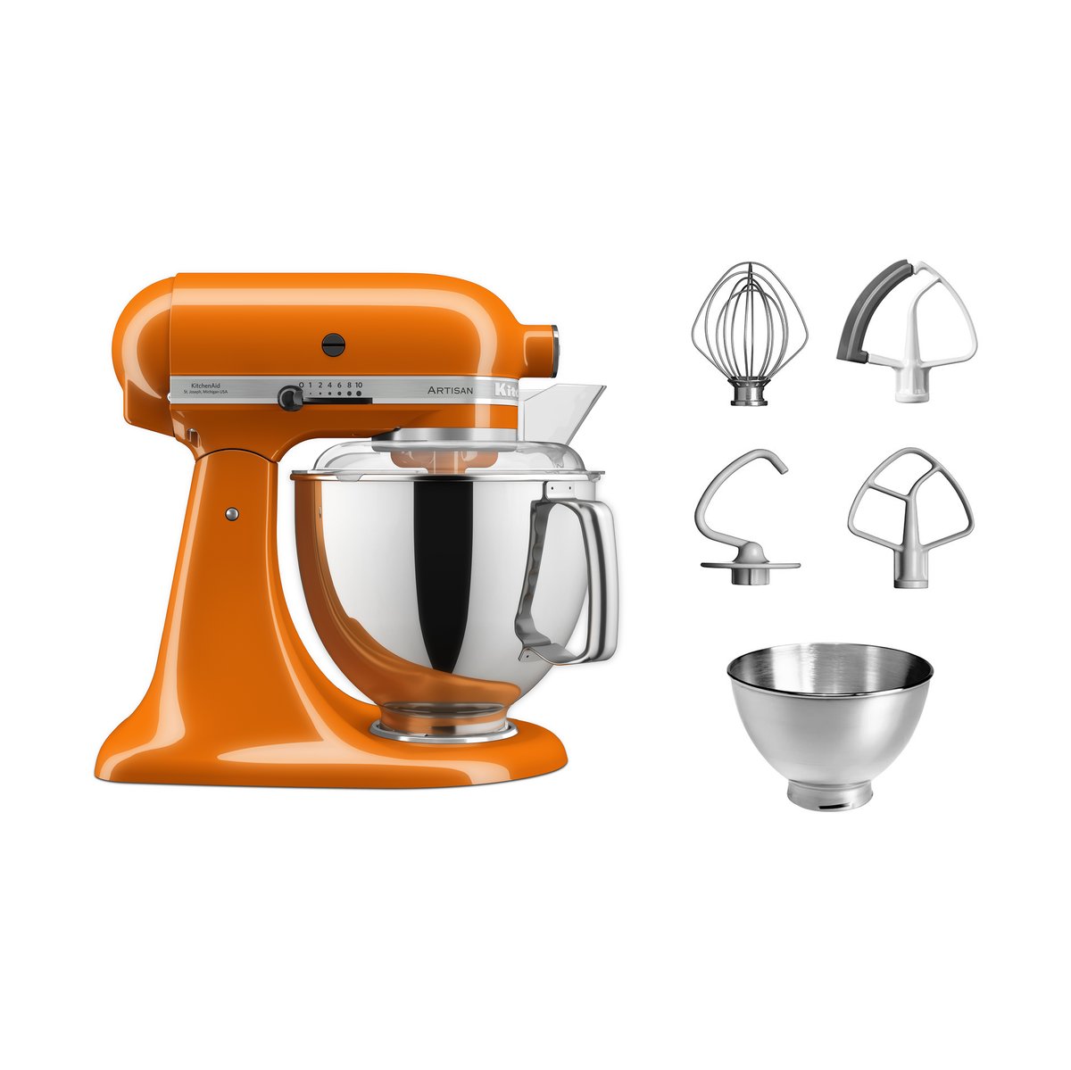 KitchenAid Artisan 5KSM175 köksmaskin med extra tillbehör 4,8 L Honey