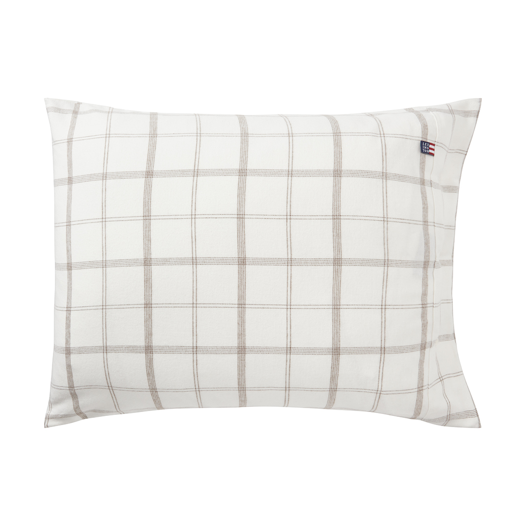 Lexington Checked Flannel örngott 50x60 cm White-brown