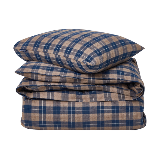 Lexington Checked Flannel bäddset 150x210 cm Denim blue-beige