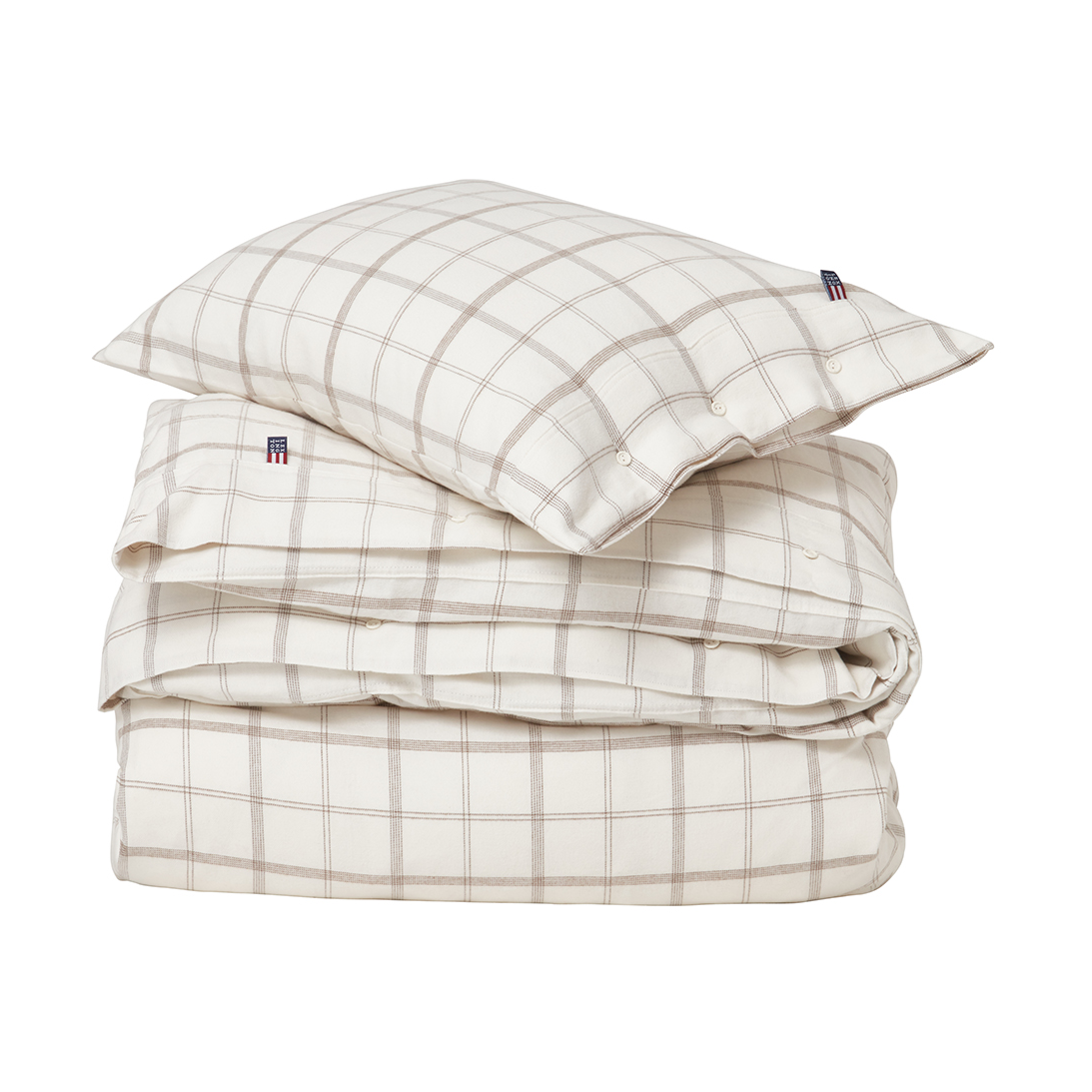 Lexington Checked Flannel bäddset 150x210 cm White-brown