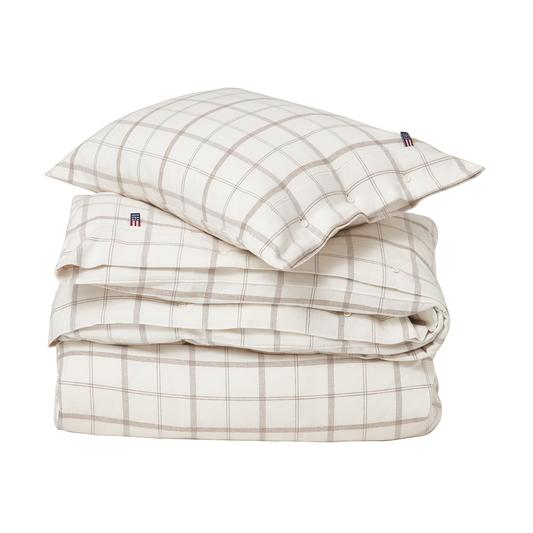 Lexington Checked Flannel bäddset 150x210 cm White-brown