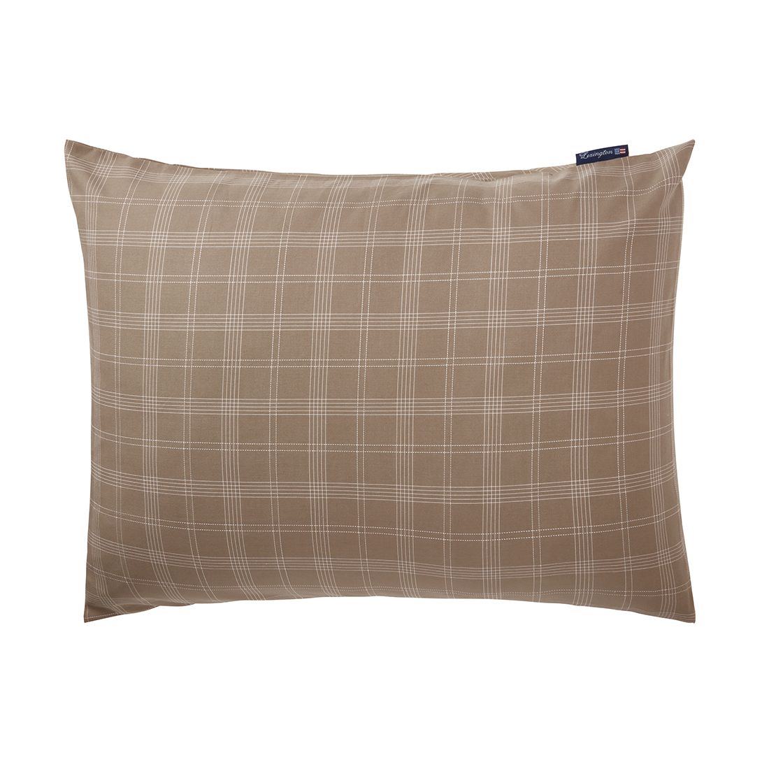 Lexington Checked Pinpoint Oxford örngott 50x60 cm Brown