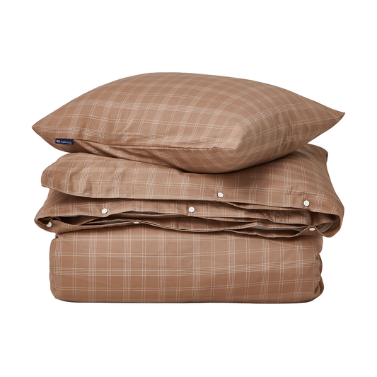 Lexington Checked Pin Point Oxford bäddset 150x210 cm Brown