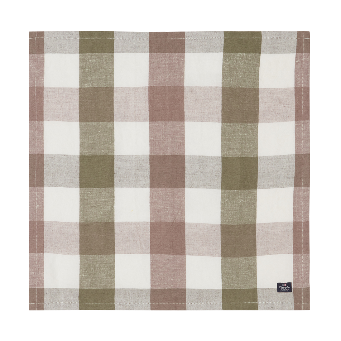 Lexington Checked Linen/Cotton tygservett 50x50 cm Olive