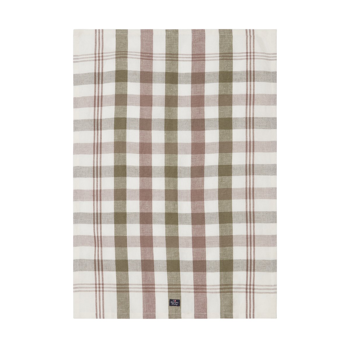 Lexington Checked Linen/Cotton kökshandduk 50x70 cm Olive