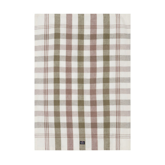 Lexington Checked Linen/Cotton kökshandduk 50x70 cm Olive