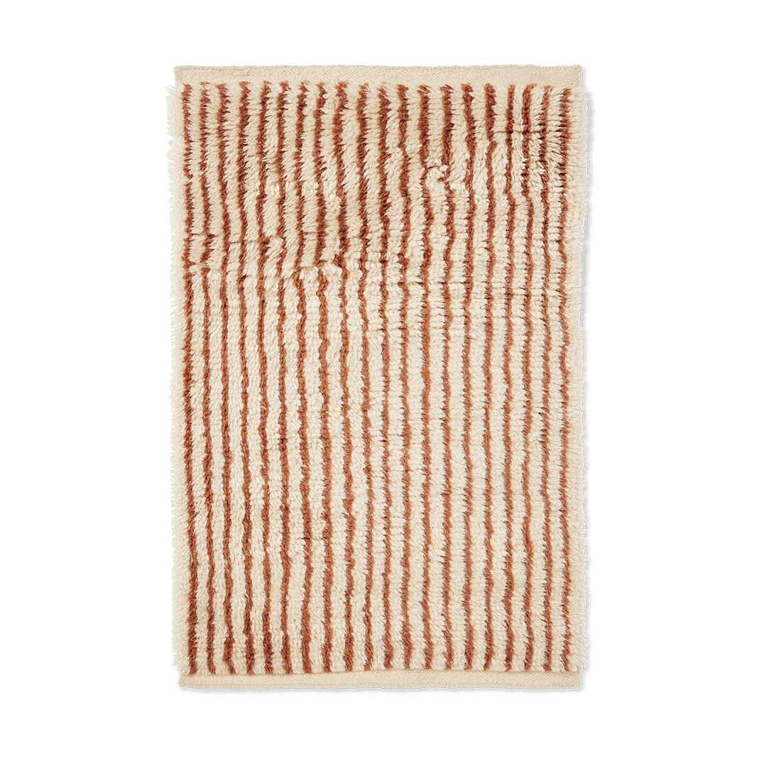 ferm LIVING Kami matta Off white-red brown, 80x120 cm