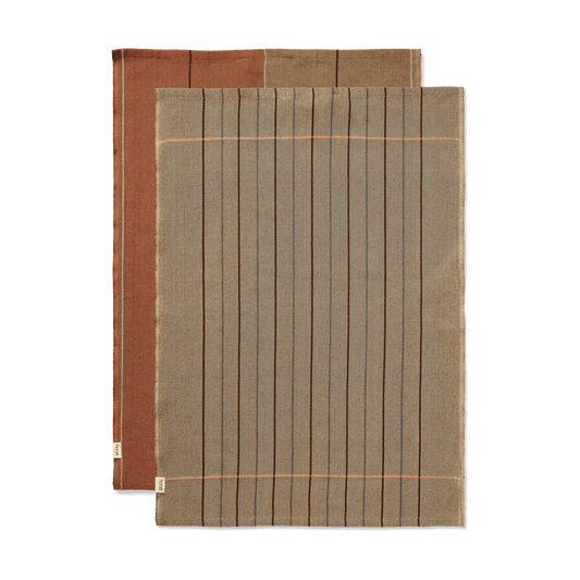 ferm LIVING Ito kökshandduk 50x70 cm 2-pack Hazel-oat