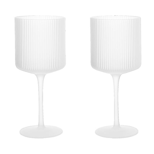 ferm LIVING Ripple rödvinsglas 32,5 cl 2-pack Frosted