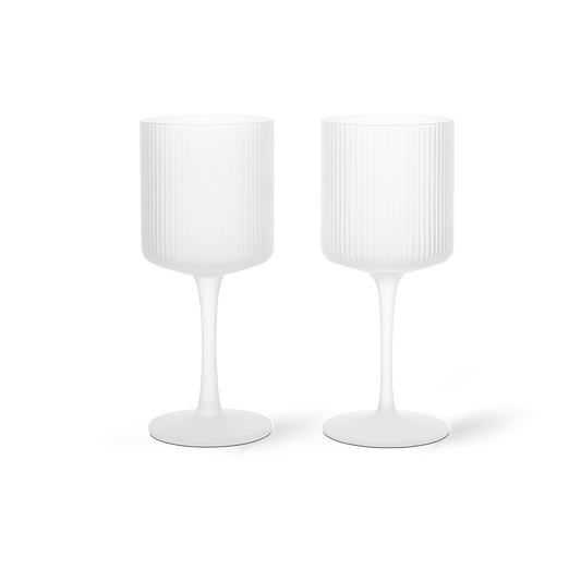 ferm LIVING Ripple vitvinsglas 26 cl 2-pack Frosted