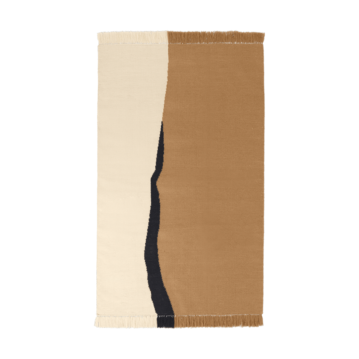 ferm LIVING Soil Kelim matta Dark sand-off white, 140x200 cm