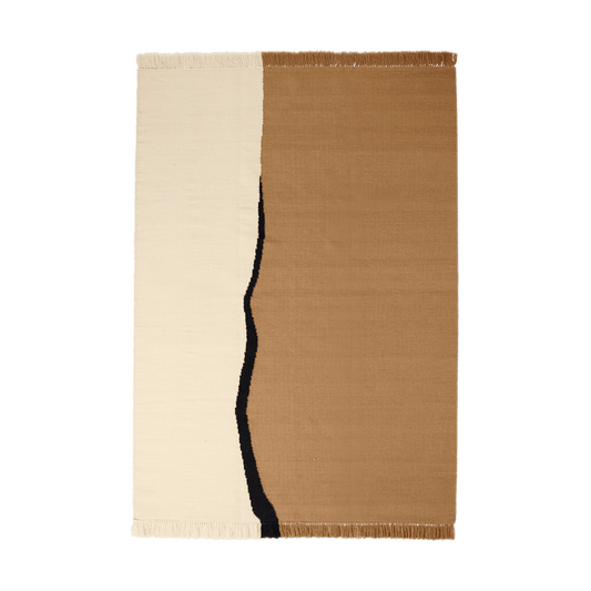 ferm LIVING Soil Kelim matta Dark sand-off white, 170x240 cm