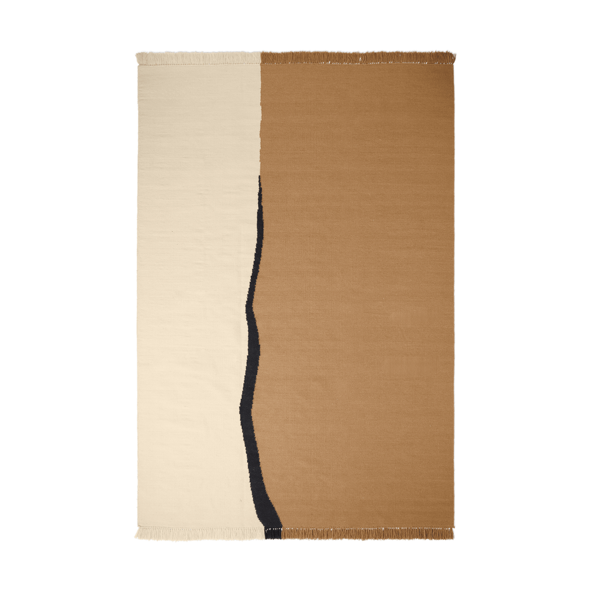 ferm LIVING Soil Kelim matta Dark sand-off white, 200x300 cm