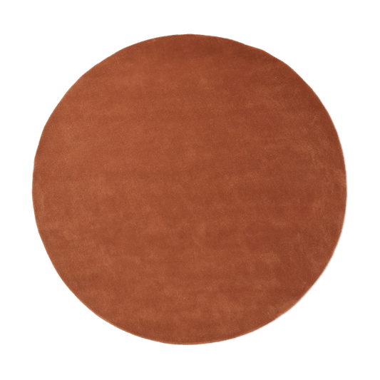 ferm LIVING Stille tuftad matta rund Red brown, Ø240 cm