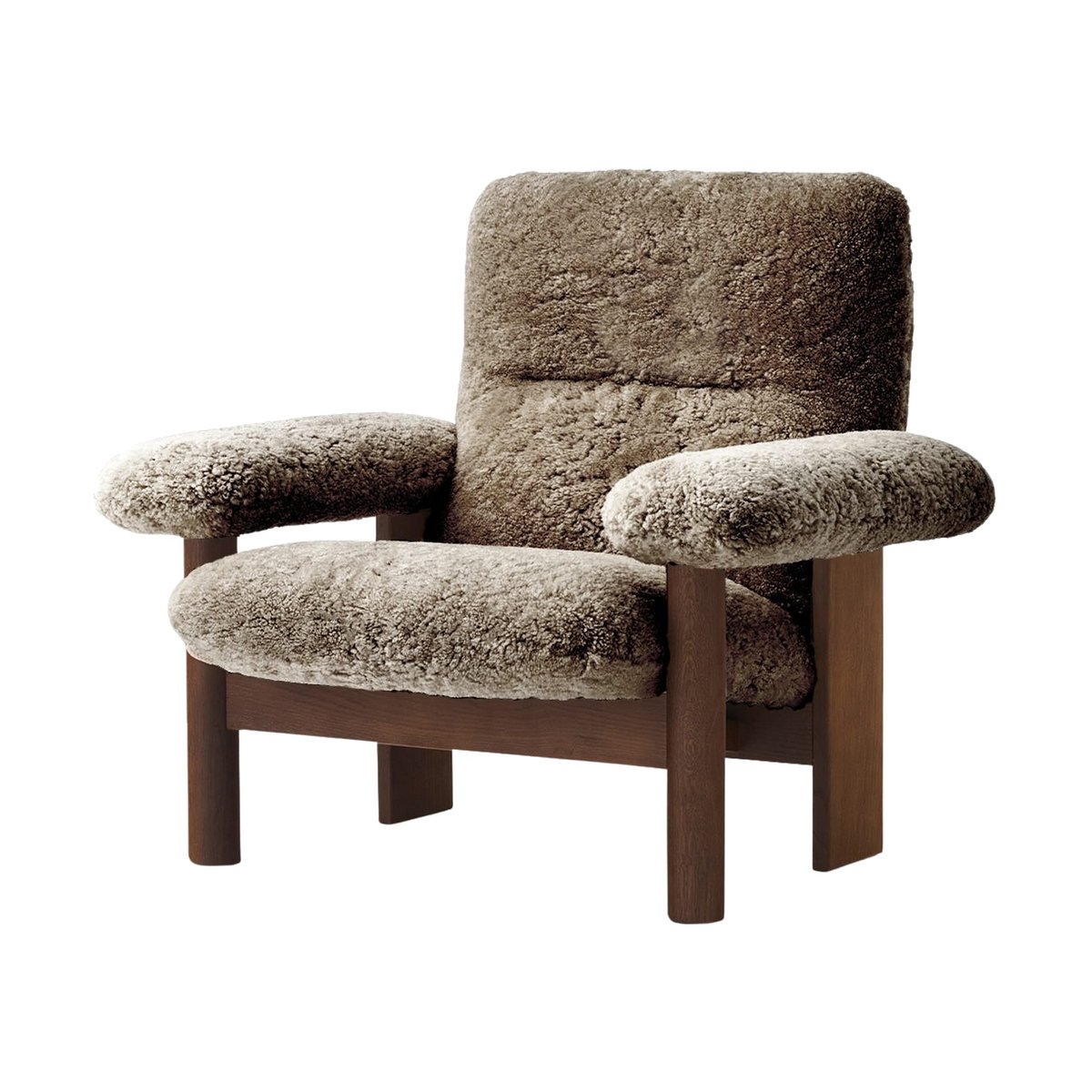 Audo Copenhagen Brasilia fåtölj Dark oak-Sahara sheepskin curly