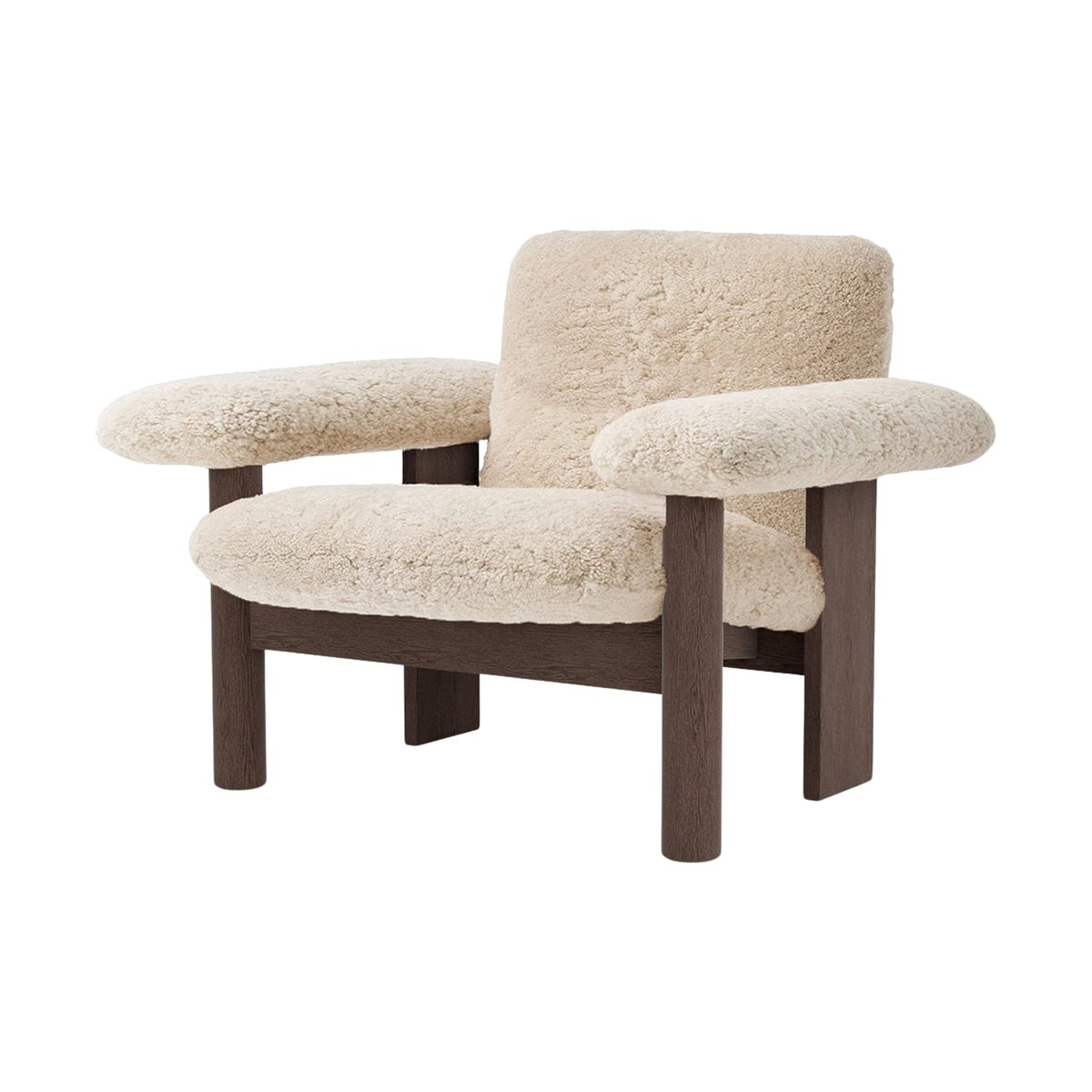 Audo Copenhagen Brasilia fåtölj low back Dark oak-Nature sheepskin curly