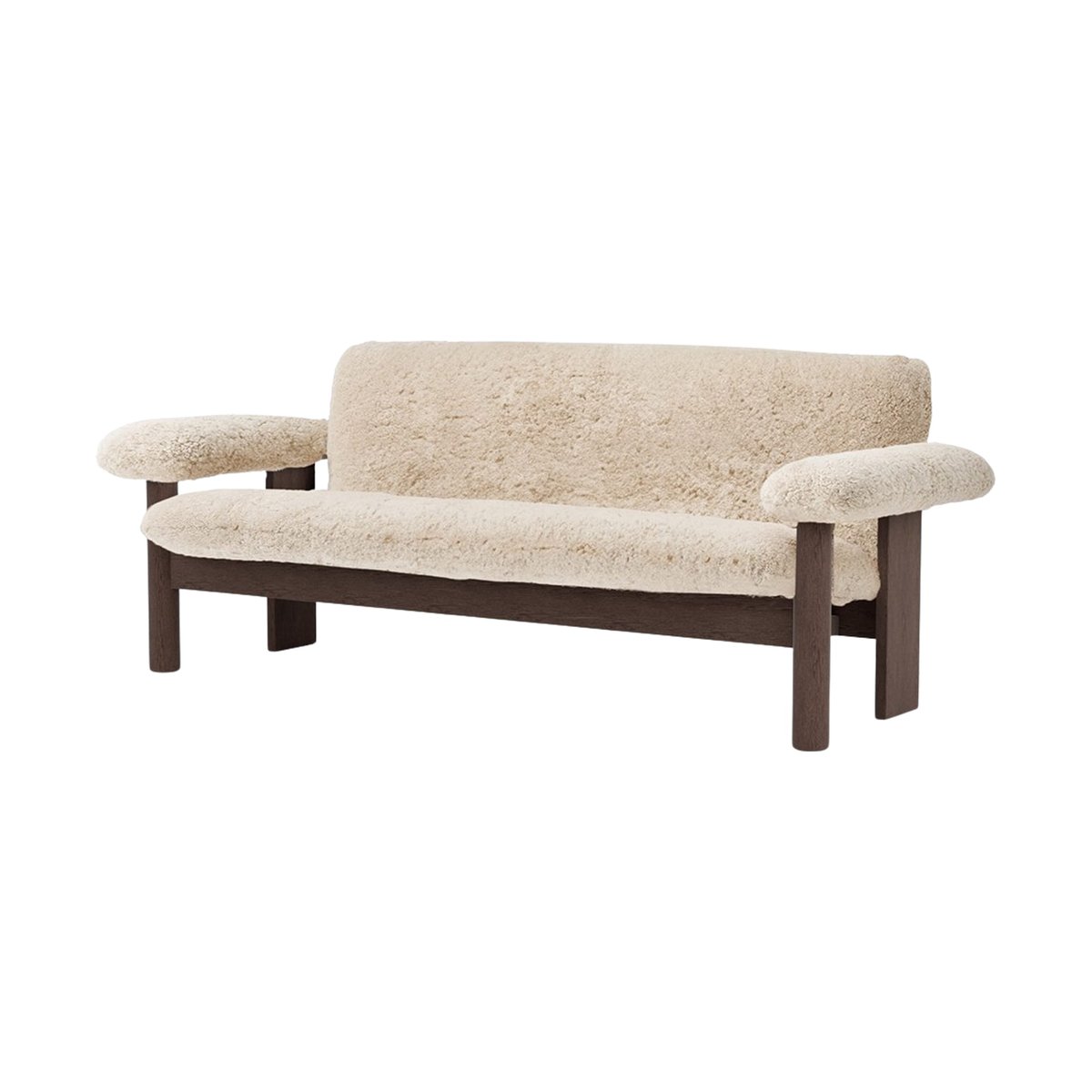 Audo Copenhagen Brasilia soffa 2-sits Dark oak-Nature sheepskin curly