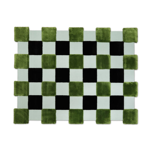 Ogeborg ODC Segment Rug Collection Square matta Green-black-mint, 142x198 cm