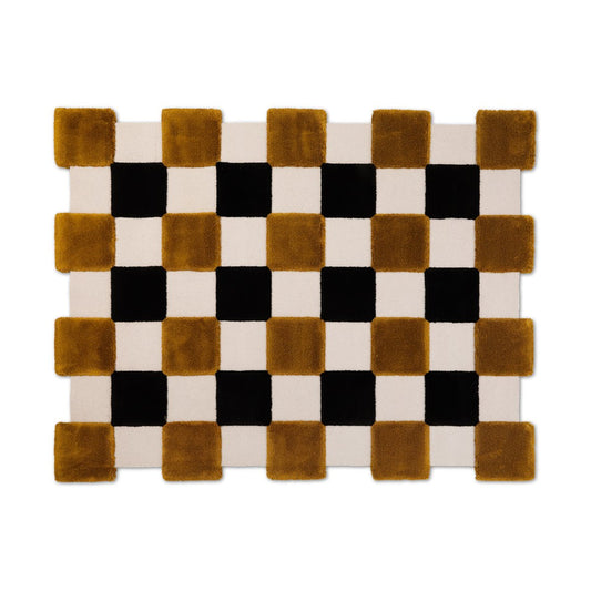 Ogeborg ODC Segment Rug Collection Square matta Ochre-beige-black, 142x198 cm