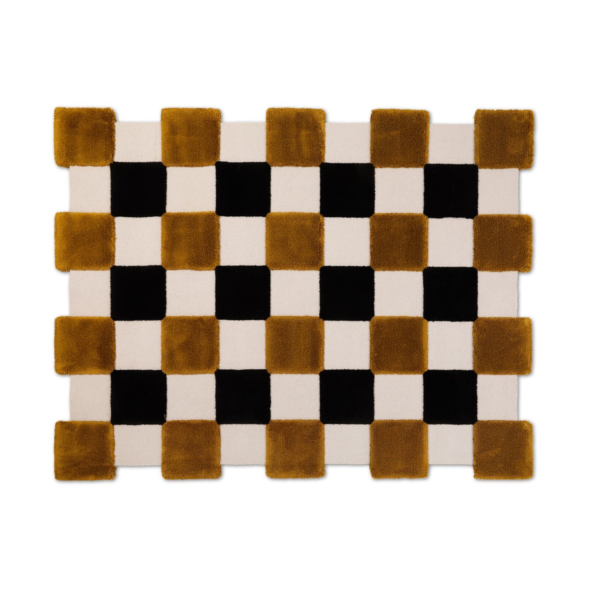 Ogeborg ODC Segment Rug Collection Square matta Ochre-beige-black, 196x252 cm