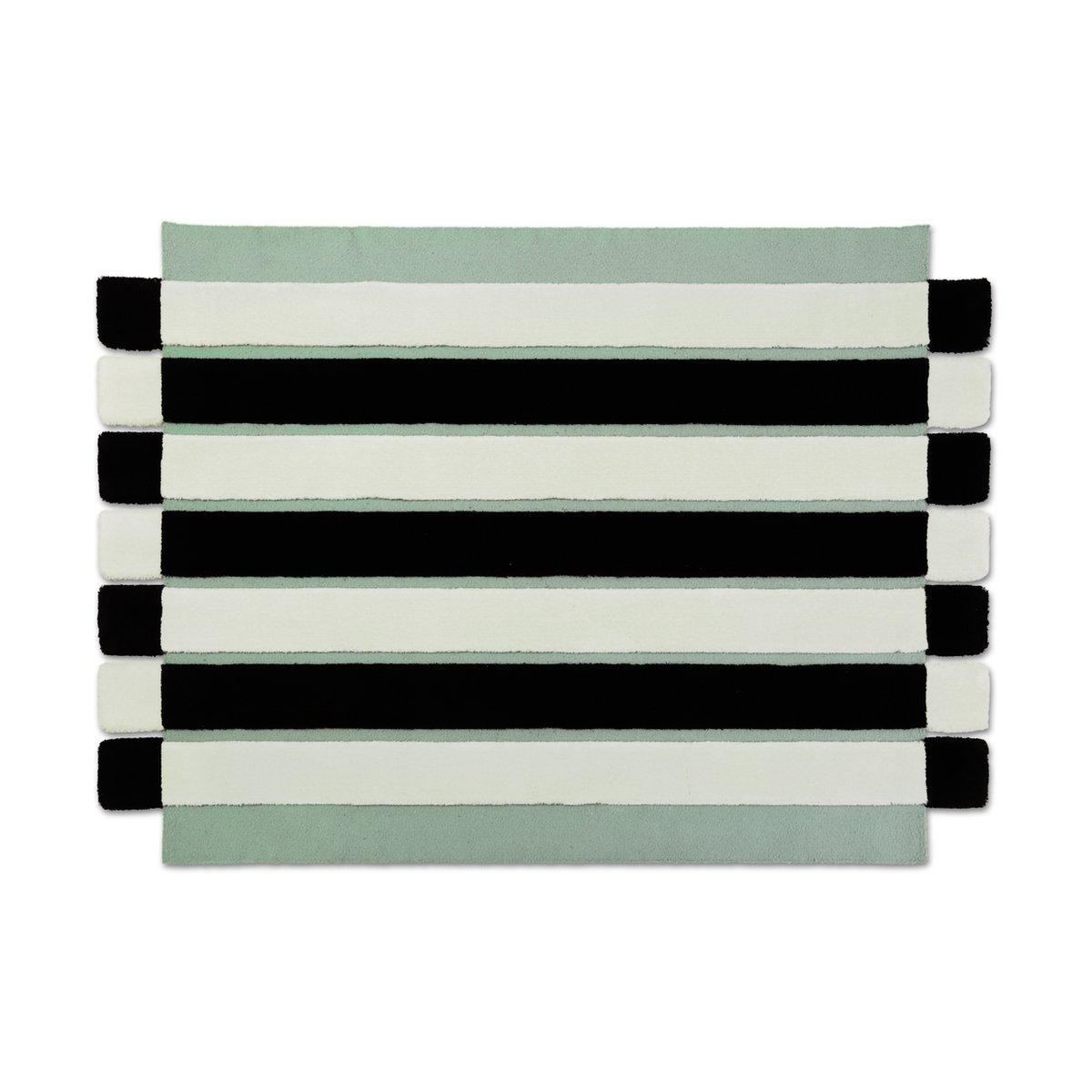 Ogeborg ODC Segment Rug Collection Stripe Chess matta Mint-white-black, 154x200 cm