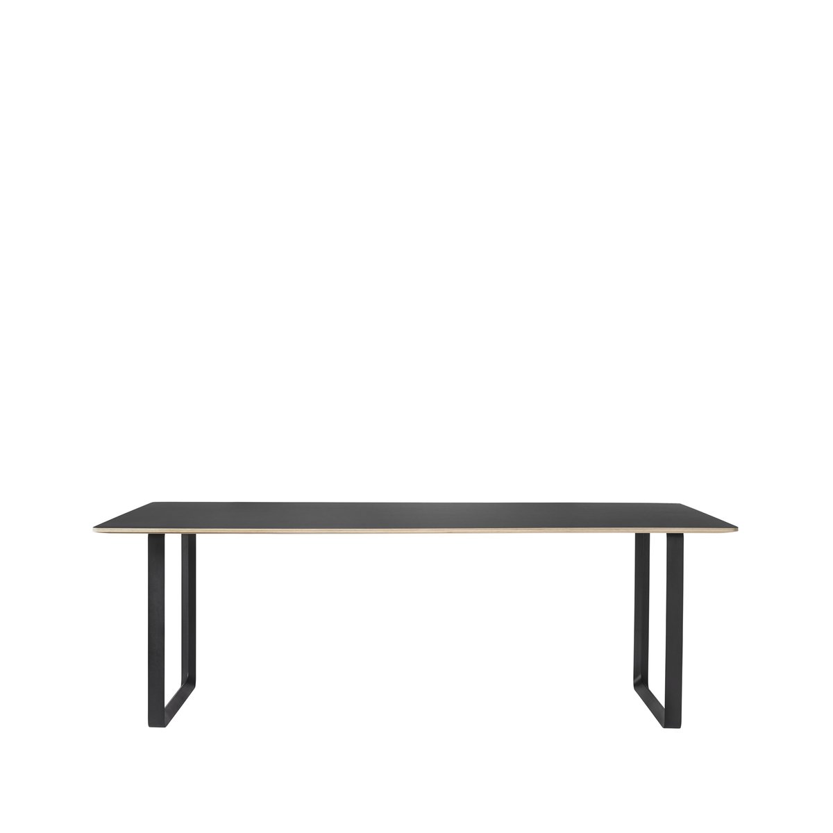 Muuto 70/70 Esstisch 255 x 108cm Black linoleum-Plywood-Black