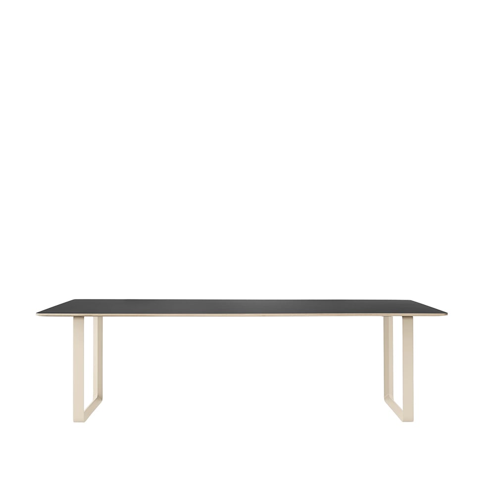 Muuto 70/70 Esstisch 255 x 108cm Black linoleum-Plywood-Sand