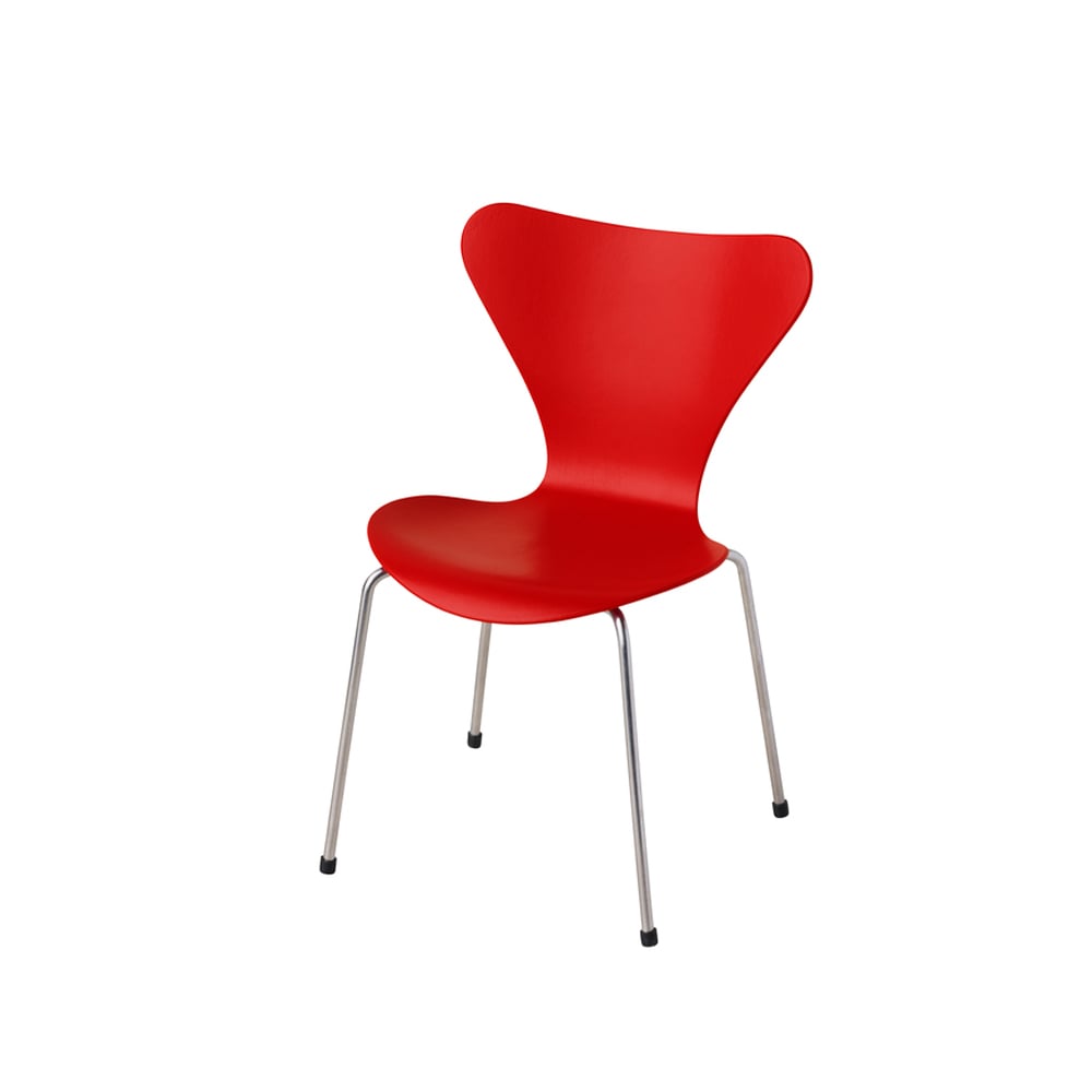 Fritz Hansen Series 7 Stuhl Miniatur Opium red