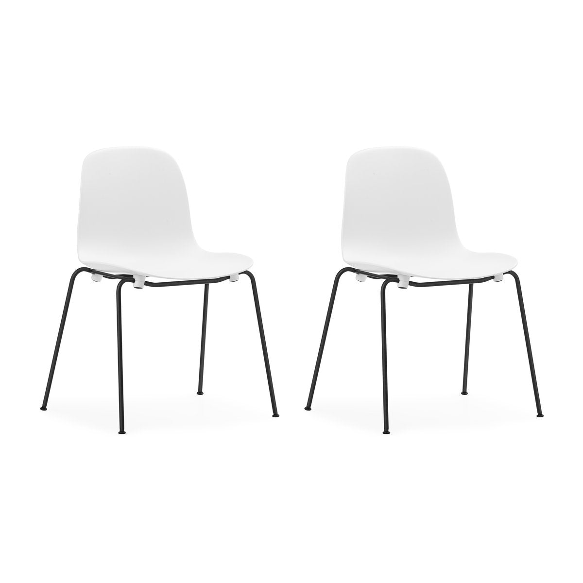 Normann Copenhagen Form Chair staplingsbar stol svarta ben 2-pack, Vit Vit