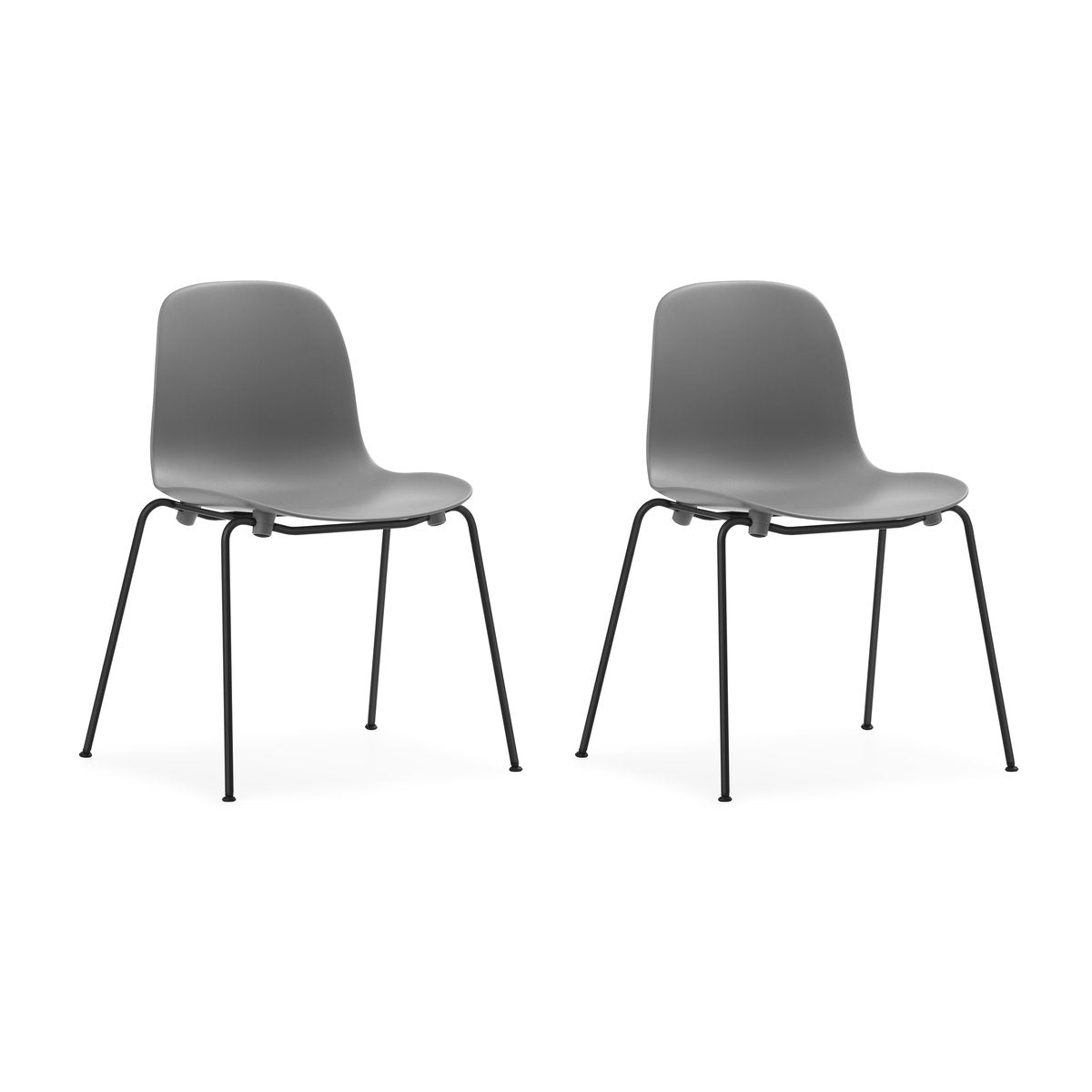 Normann Copenhagen Form Chair staplingsbar stol svarta ben 2-pack, Grå Grå