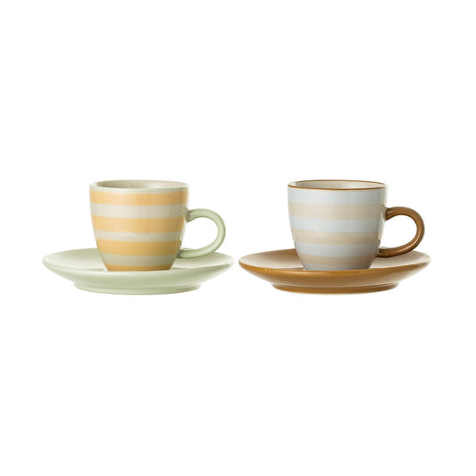 Bloomingville Miami Tasse mit Untertasse 2 Teile 6cm 6cm