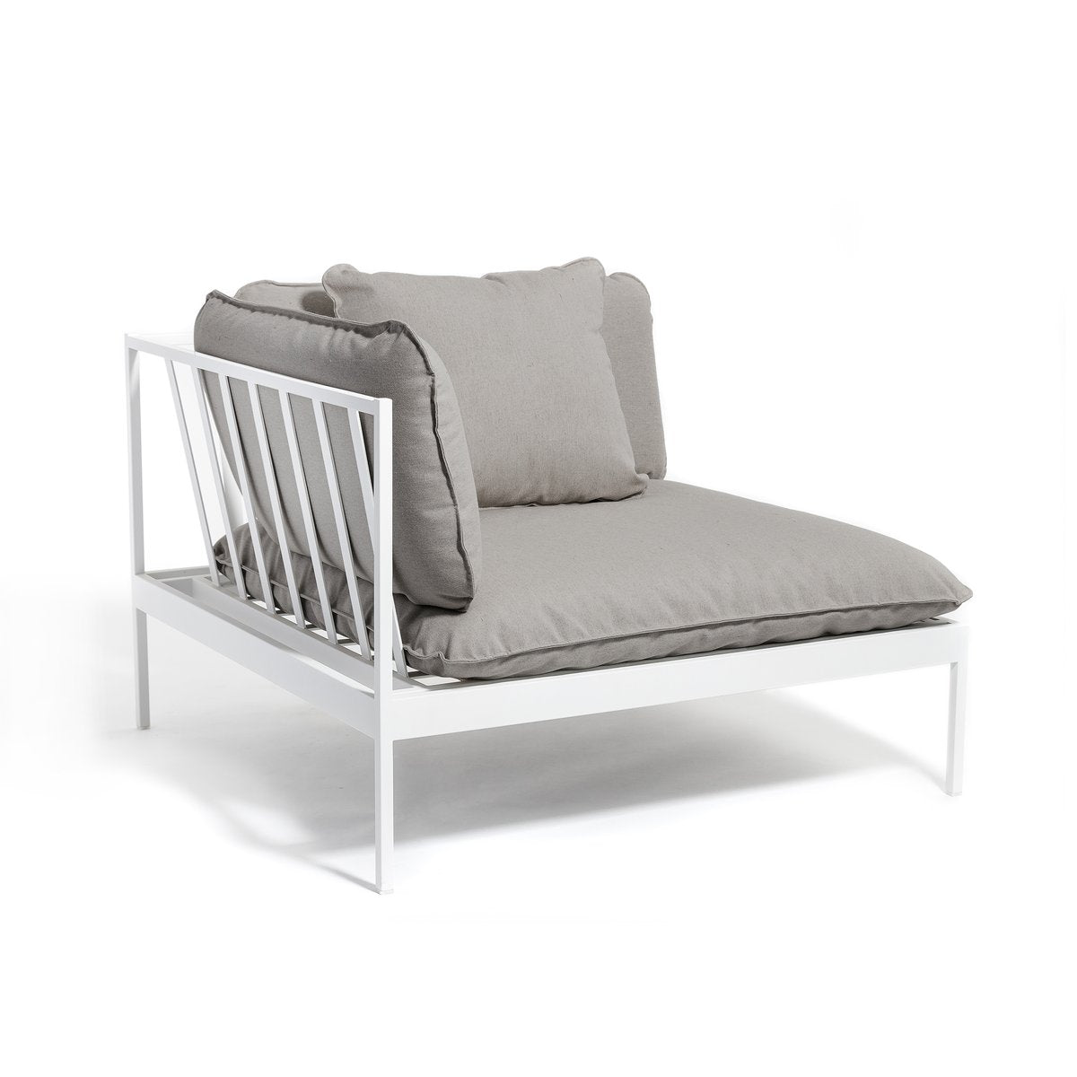 Skargaarden Bönan hörnmodul ljusgrå aluminium-beige linen