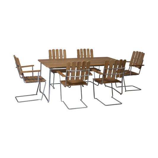 Grythyttan Stålmöbler Grythyttan Essgruppe Teak B31 170cm + 6St A2