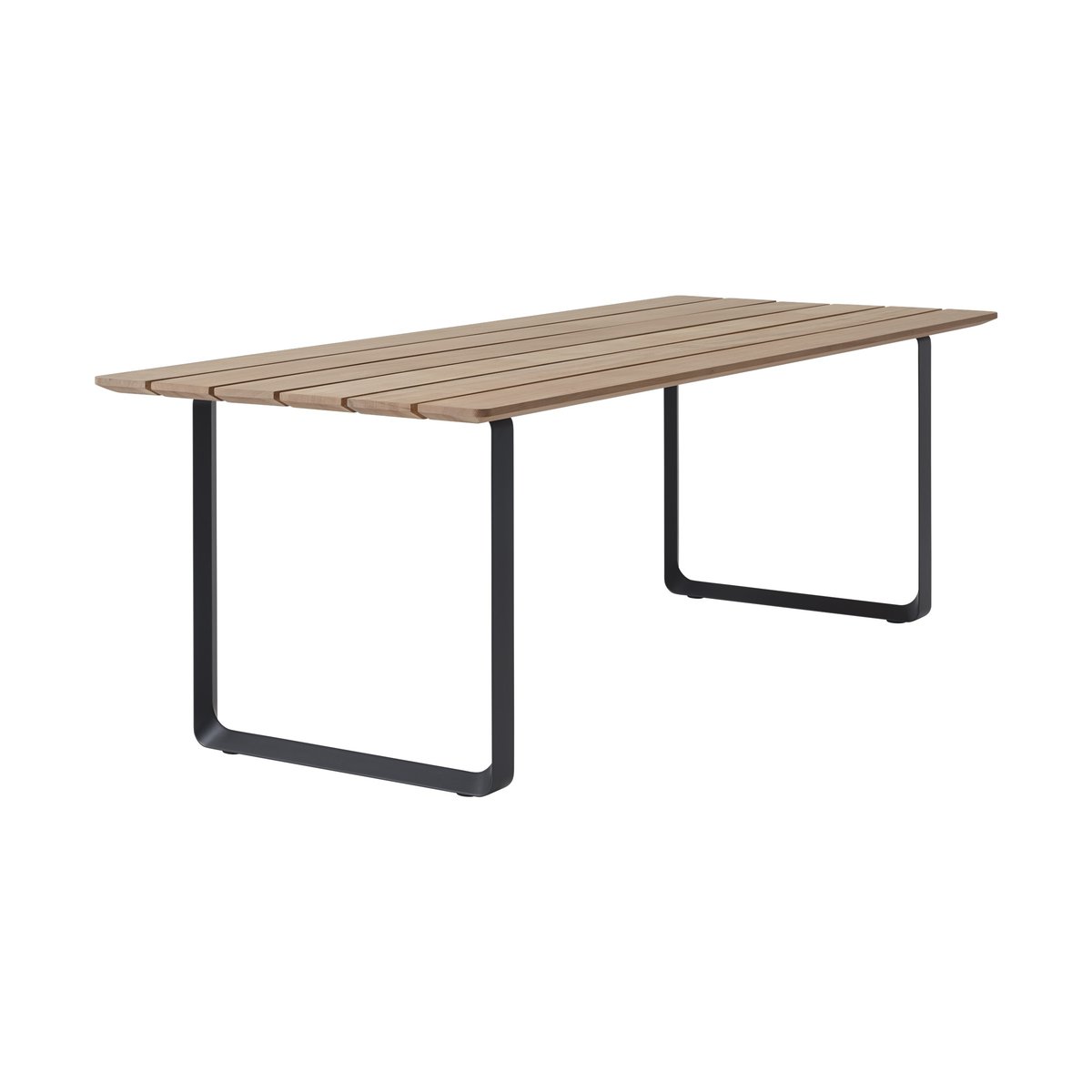 Muuto 70/70 Outdoor Esstisch 225x90 cm schwarzes Stahlgestell