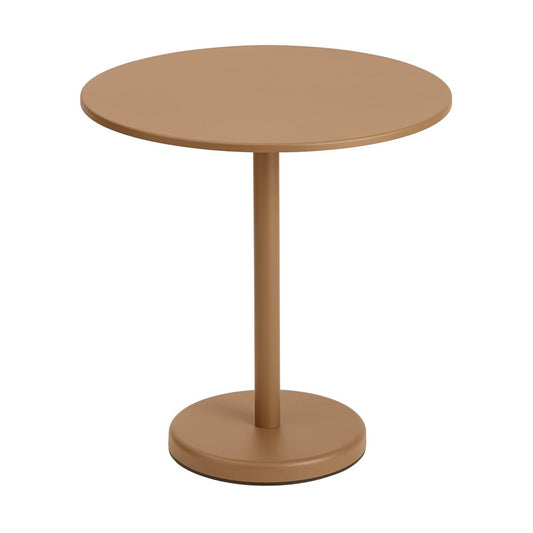 Muuto Linear Steel café table V2 Tisch Ø70 cm Burnt Orange