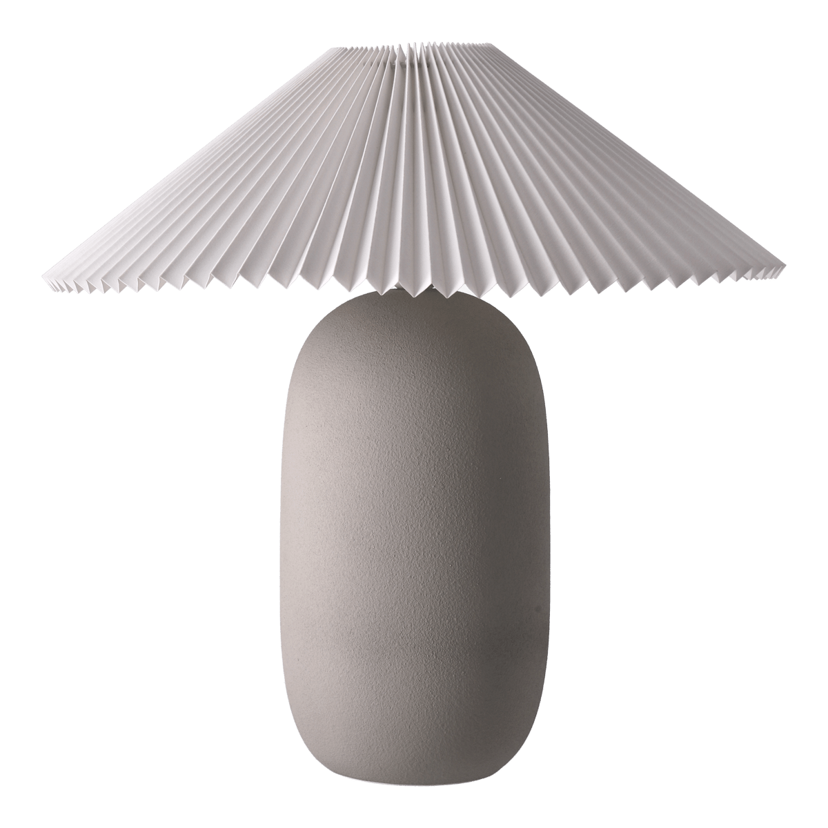 Scandi Living Boulder Tischleuchte 48 cm grey-pleated white Lampenfuß